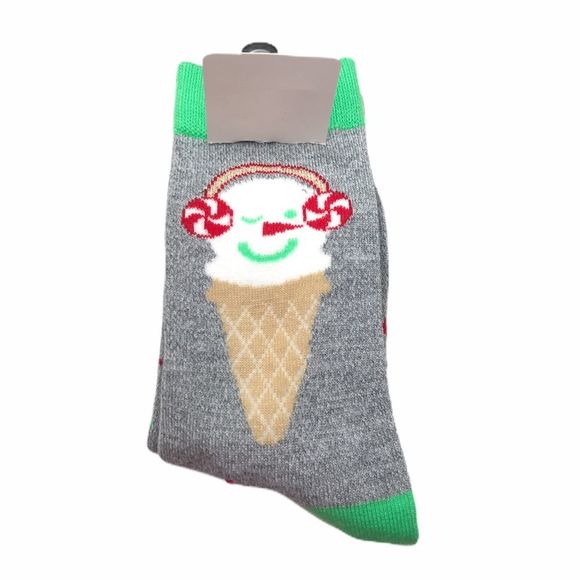 Apara Cupcake & Ice Cream Cone Crew Socks, Gray - Picture 3 of 8